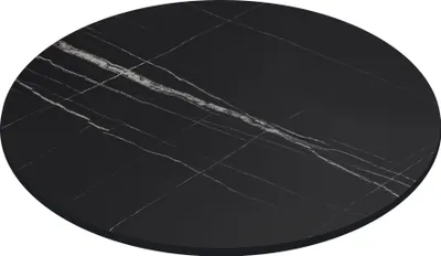 Produktbild von COMPACT | Gastro HPL Tischplatte | Ø 60 cm | Schwarz-Marmor | Rund | Gastro HPL Tischplatte