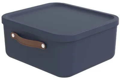Produktbild von Rotho Maloja Aufbewahrungsbox mit Deckel 20 L stapelbar aus Kunststoff Blau
