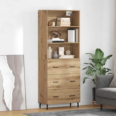 Zdjęcie produktu dla vidaXL Szafka wysoka z szufladami dąb Artisan 69,5 x 34 x 180 cm