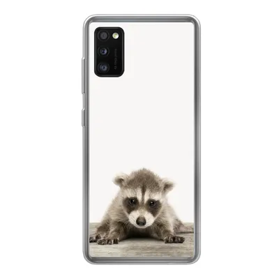 Produktbild von MuchoWow® Handyhülle Schutzhülle Hülle für Samsung Galaxy A41 Waschbär - Tiere - Jungen - Mädchen Silikon Softcase Handy Hülle - Mobiltelefon