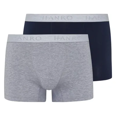 Zdjęcie produktu dla Zestaw 2 sztuk bawełnianych szortów/bokserek Hanro Essentials Retro. Wykonane z bawełny i Elasthanu w jakości single jersey. Posiadają miękki, melanżowy pas elastyczny i nie mają szwu w kroku