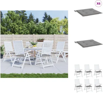 Produktbild von vidaXL Gartenstuhl-Kissen 6 Stk. Grau 40x40x3 cm Oxford-Gewebe -  Sitzpolster