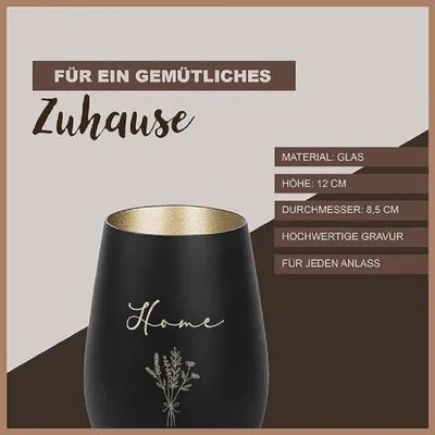Produktbild von Windlicht Home Schwarz Gold