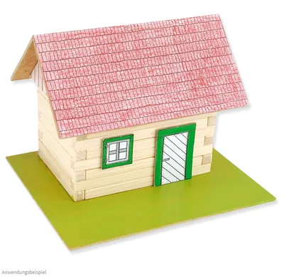 Image de matches21 Maison en rondins avec de vraies poutres en bois & une construction de toit simple Kit de construction en bois Kit de bricolage pour enfants à partir de 10 ans
