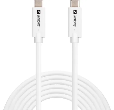 Immagine prodotto di Sandberg 136-75, 3 m, USB C, USB C, USB 3.2 Gen 2 (3.1 Gen 2), 10 Gbit/s, bianco
