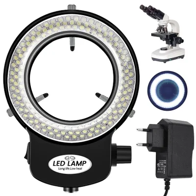 LED-Ringlampe 144 Lampen dimmbar 0-100% Mikroskoplicht schwarz