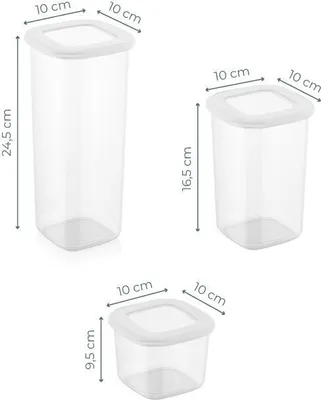 Zdjęcie produktu dla Hermia Concept, BNMPOLYWS18-51217, pudełka do przechowywania, zestaw pudełek do przechowywania (18 sztuk), biały, tworzywo sztuczne, 10 x 10 x 9,5 cm