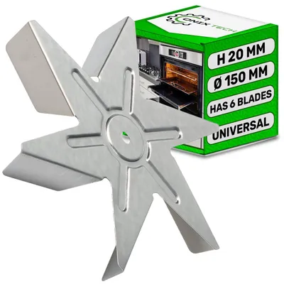 Ofenmotor-Ventilatorflügel Ø 150 mm, H 20 mm, 6 Flügel