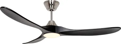 Obrázek produktu pro Energeticky úsporný stropní ventilátor s LED osvětlením a dálkovým ovládáním Eco Genuino-L kartáčovaný chrom / matná černá 152 cm