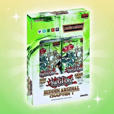 Produktbild von Yu-Gi-Oh! Hidden Arsenal: Chapter 1 | Deutsch | 1 Secret Rare + 6 Ultra Rares + Sammelwürfel + Heartforcards Versandschutz