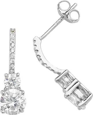 Image de Boucles d'Oreilles Femme Argent fin 925 avec Oxyde de Zirconium - 19mm*5mm; TRS22807