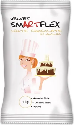 Produktbild von Smartflex Fondant Weißer Samt Weiße Schokolade 1kg
