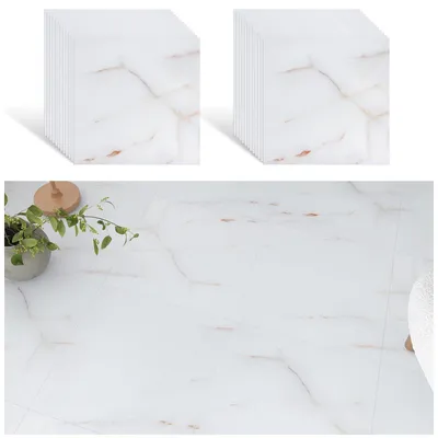 Image de Elzusha - Carreaux en PVC imitation marbre adhésifs pour la décoration intérieure