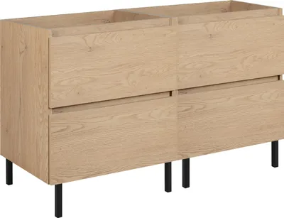 Immagine prodotto di ARMADIO DA BAGNO 120 cm (2 X 60) + piedini per mobili, colore: rovere chiaro, 120 x 46 x 80,7 cm