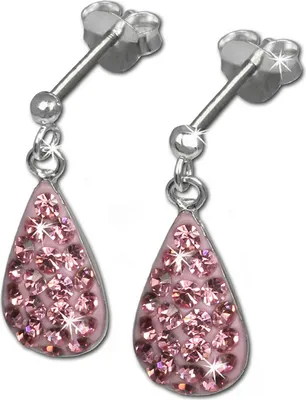 Image de SilberDream Boucles d'oreilles femme Goutte Zirconia rose Clous d'oreilles 925 Argent D2GSO403P