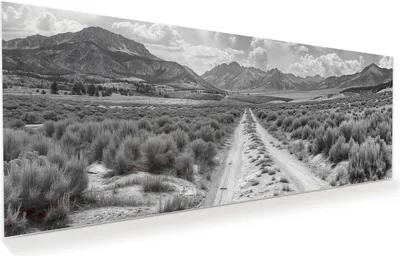 Produktbild von Glasbild 125x50cm in XXL für Wohnzimmer, Schlafzimmer Motiv Gebirgspanorama