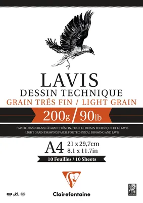 Obrázek produktu pro Clairefontaine technický kreslicí papír 160g, 40 listů A4 96331C
