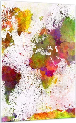 Produktbild von Bilder auf glas - Einteilig - Karte Welt modern - 70x100cm - Glasbilder - Wandbilder - Bilder - zum Aufhängen bereit - Wanddekoration aus Glas - Glas Bilder - Wandbild auf Glas - GPA70x100-3701