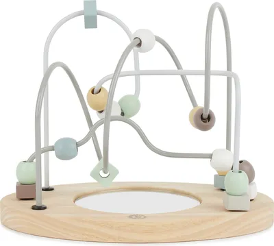 Produktbild von Bieco Holzspielzeug Motorikschleife ab 1 Jahr - Motorikspielzeug Baby Motorikschleife Klein - Motorikspielzeug Holz Motorikbrett Spielzeug Spielbogen Holz Wickeltisch Holzspielzeug Baby Labyrinth