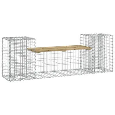 Obrázek produktu pro vidaXL Gabionová zahradní lavička 183x41x60,5 cm Impregnovaná borovice