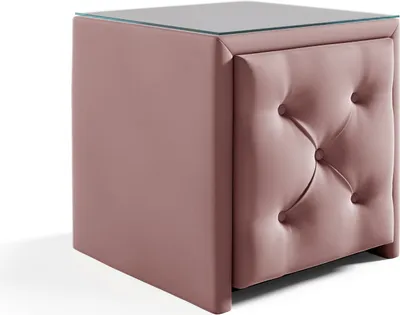 Produktbild von Nachttisch Nachtkonsole ERNESTO 50x50cm in Stoff Elisa Velvet Altrosa