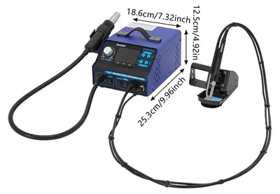 Produktbild von Reparaturstation – 780W Lötsystem – Heißluftpistole – Rauchabsaugung – LCD-Display