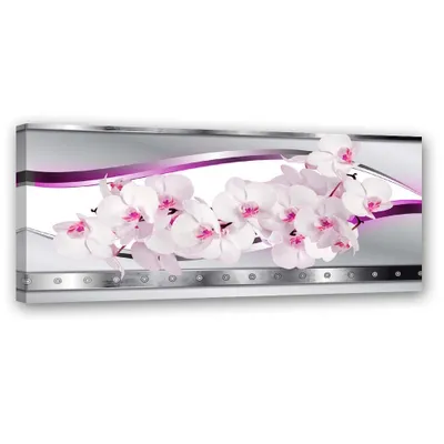 Produktbild von Leinwandbild weiße rosa orchidee 150x50 cm Feeby rosa wandbild bereit zum aufhängen