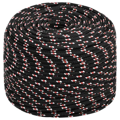 Image de vidaXL Corde de bateau noir 10 mm 25 m Polypropylène