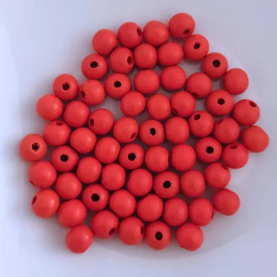 Immagine prodotto di Perline di legno, rotonde, 60 pezzi, 10 mm, rosse