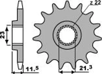 Imagen del producto de Engranaje PBR 2051 14 18NC para Yamaha TTR 250 (modelos 1993-2006) y YFM 250 Raptor (modelos 2008-2011)