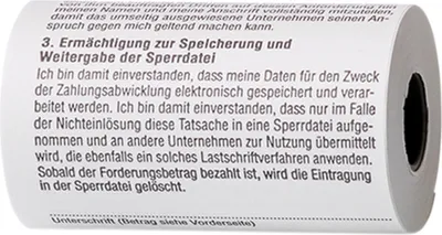 Produktbild von Thermorolle 57 x 35 x 12mm /14m weiß mit SEPA-Lastschrift VE=50 Stück