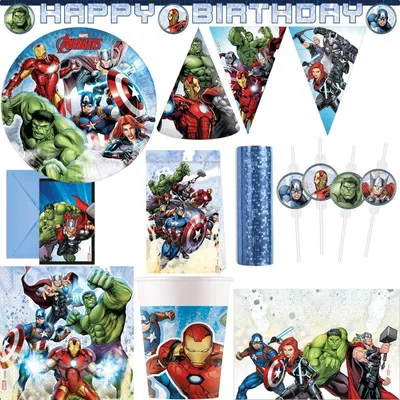 Produktbild von Avengers XXL Partyset zum Kindergeburtstag