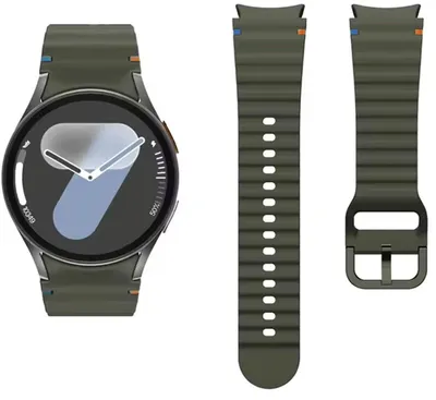 Productafbeelding van Groene siliconen armband, geschikt voor de Samsung Galaxy Watch 7, Galaxy Watch 6 Classic en 5 Pro (40 en 44 mm) - Armygroen - Siliconen - CHPN