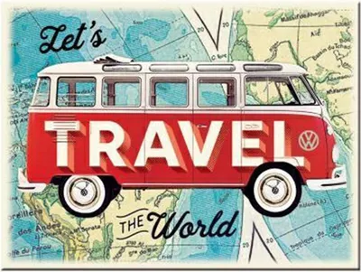Image de Nostalgic-Art - Aimant 6 x 8 cm - VW Bulli - Voyageons à travers le monde
