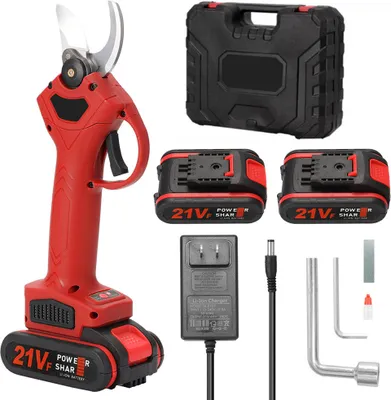 Produktbild von Akumulatorowe nożyce ogrodowe, elektryczne nożyce ogrodowe, średnica cięcia 30 mm, z 2 akumulatorami, nożyce ogrodowe 21 V, nożyce do gałęzi