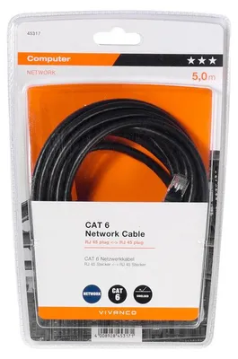 Zdjęcie produktu dla Kabel VIVanco™CAT6 UTP 5M BK 45317