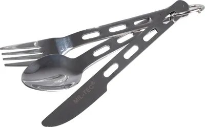 Produktbild von Mil-Tec Essentials 3-teiliges Reisebesteck-Set, kombiniert, Stahl