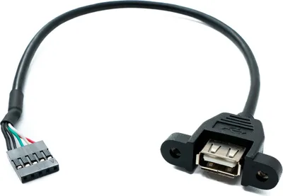 Produktbild von SYSTEM-S USB 2.0 Kabel 30 cm Typ A zu Steckverbinder mit 2,54 mm Rastermaß Panel Mount