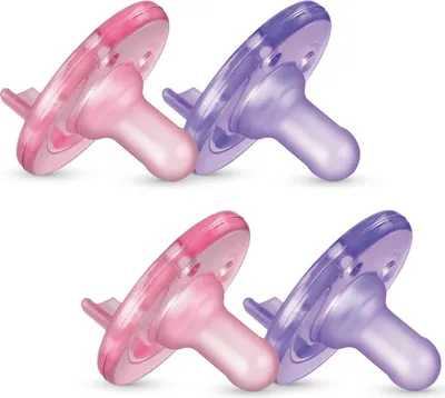 Obrázek produktu pro Dudlík Soothie - růžový - fialový - 0-3 měsíce - 4 kusy