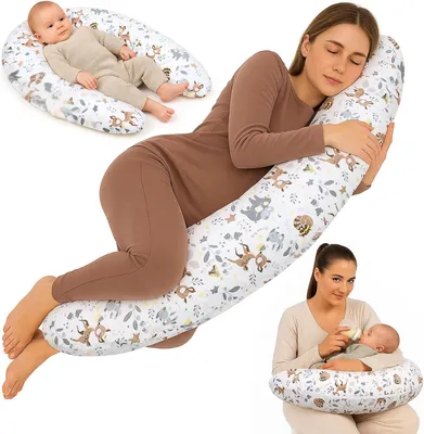 Produktbild von Stillkissen XXL Schwangerschaftskissen 190 cm - Pregnancy Pillow Body Pillow Seitenschläferkissen Schlafkissen Lagerungskissen Kissen mit Bezug aus Baumwolle