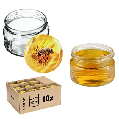 Produktbild von KADAX kleine Einmachgläser 250 ml, Marmeladengläser mit Deckel, Luftdichte Gläschen zum Verschenken
