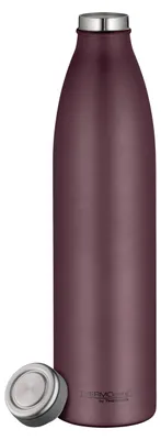 Produktbild von THERMOcafé by THERMOS TC BOTTLE burgundy mat 1,00l, Isolierflasche aus Edelstahl, kohlensäurefest, 12h heiß 24h kalt, Auslaufsicher, für Schule, Unter