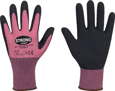 Produktbild von Handschuhe LADY FLEXTER Gr.7 pink/schwarz EN 420/EN 388 PSA II STRONGHAND