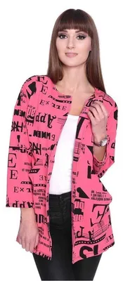 Produktbild von Damen Cardigan Sweater Jacke mit Druck: Rosa/S/M 36/38
