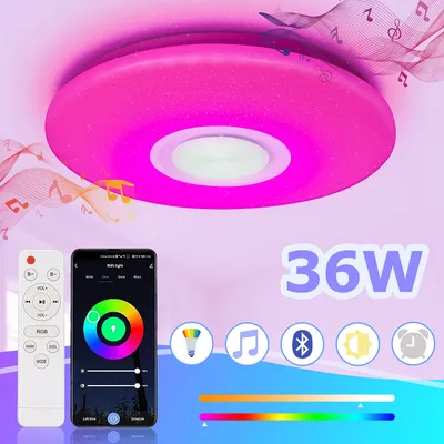 Obrázok produktu pre Jopassy 36W LED stropné svietidlo s priemerom 40 cm, ultratenký efekt hviezdnej oblohy, hudba Bluetooth