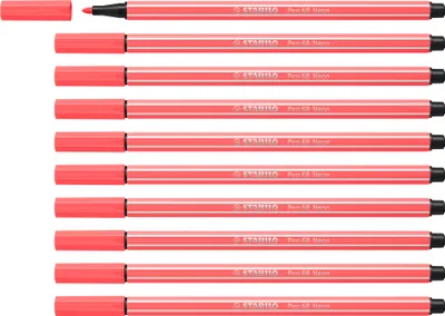 Produktbild von Premium-Filzstift - STABILO Pen 68 - 10er Pack - neonrot
