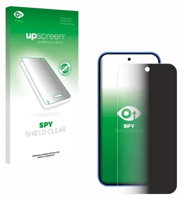 A product package for a screen protector and the screen protector itself on a phone.