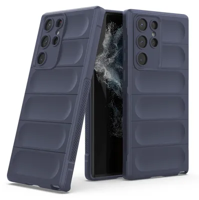 Produktbild von Handy Hülle für Samsung Galaxy S22 Ultra Grip Case Cover Schutzhülle Softgrip Farbe: Dunkelblau