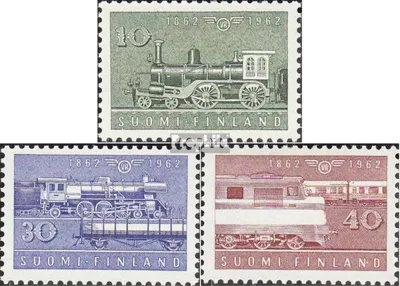 Produktbild von Briefmarken Finnland 1962 Mi 543-545 (kompl.Ausg.) postfrisch Staatseisenbahn