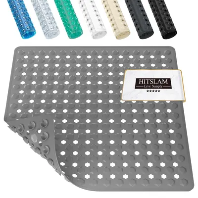 Immagine prodotto di Tappetino antiscivolo per doccia, 53x53 cm, grigio, in PVC, resistente alla muffa, lavabile in lavatrice